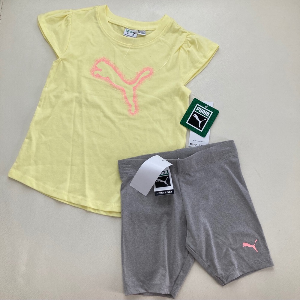 Puma sparkly pink leggings set 2236